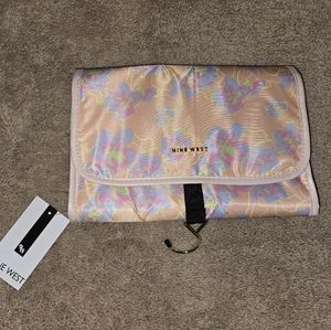 NWT Nine West Toiletry Travel Bag Marble Pink Purple Yellow Orange